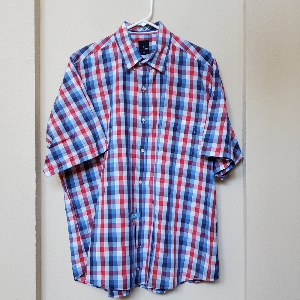 Tailorbyrd Short Sleeve Checkered Shirt.  Size XXL